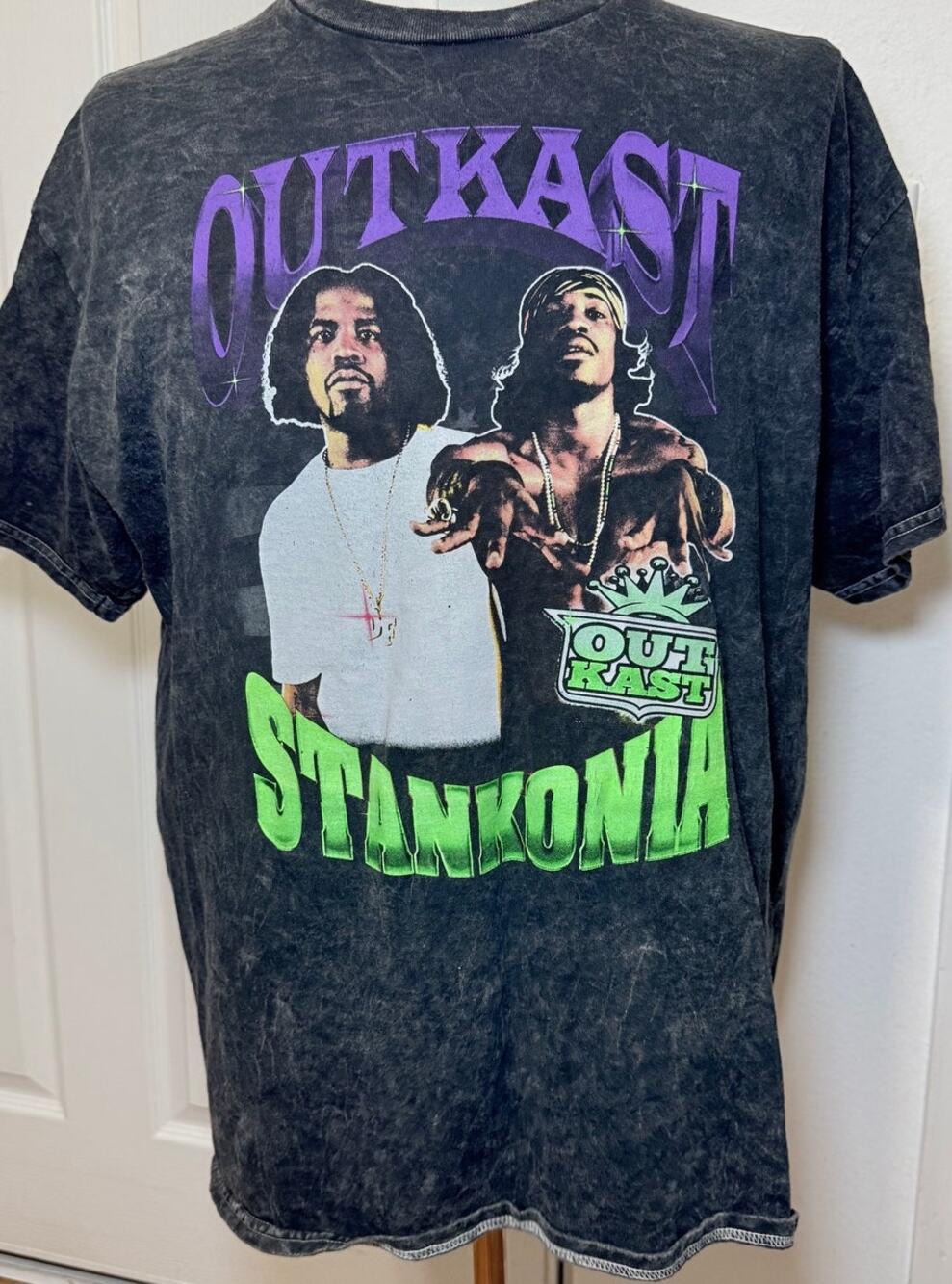 Outkast Stankonia Graphic T-Shirt XL Black Acid Wash Hip Hop Rap Tee